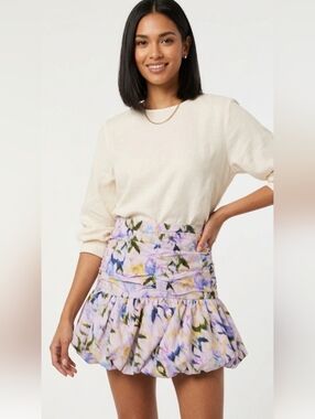 Elliatt Multicolor Floral Mini Skirt, Size S.